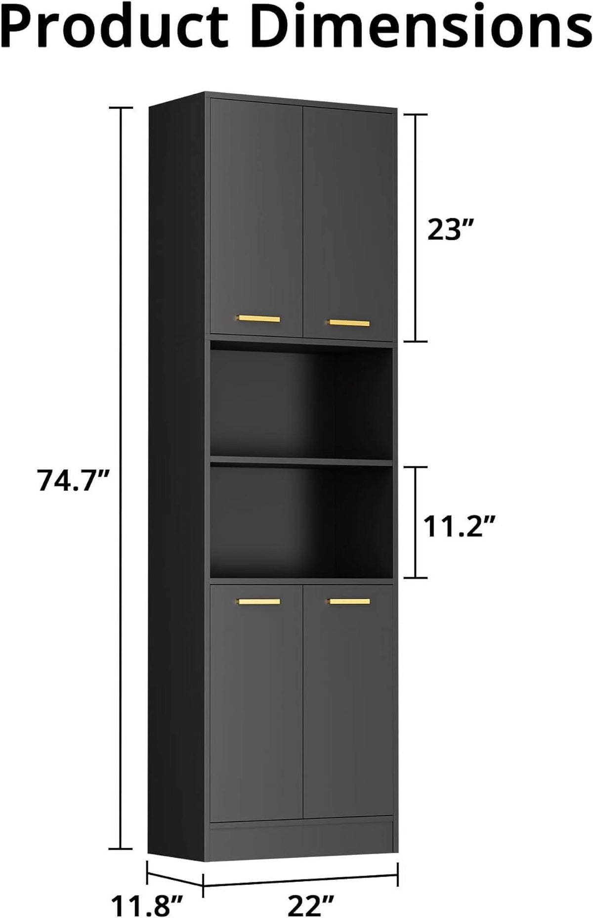 Black Wood Pantry Cabinets I309