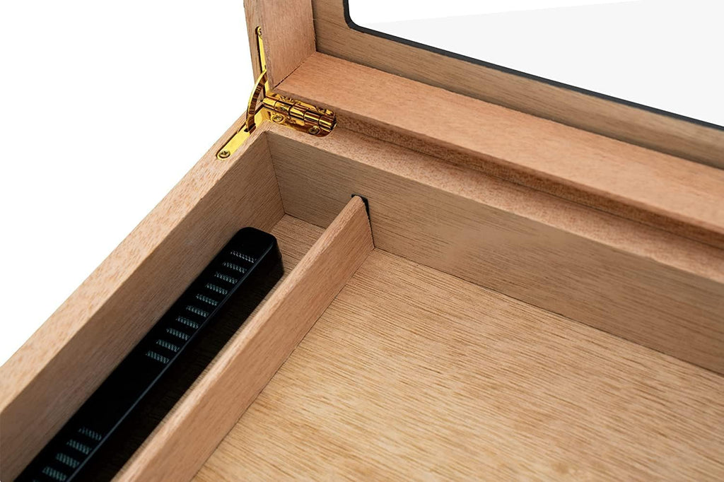 Walnut Spanish Cedar Box with Hygrometer and Humidifier, Pack of 2 C943113