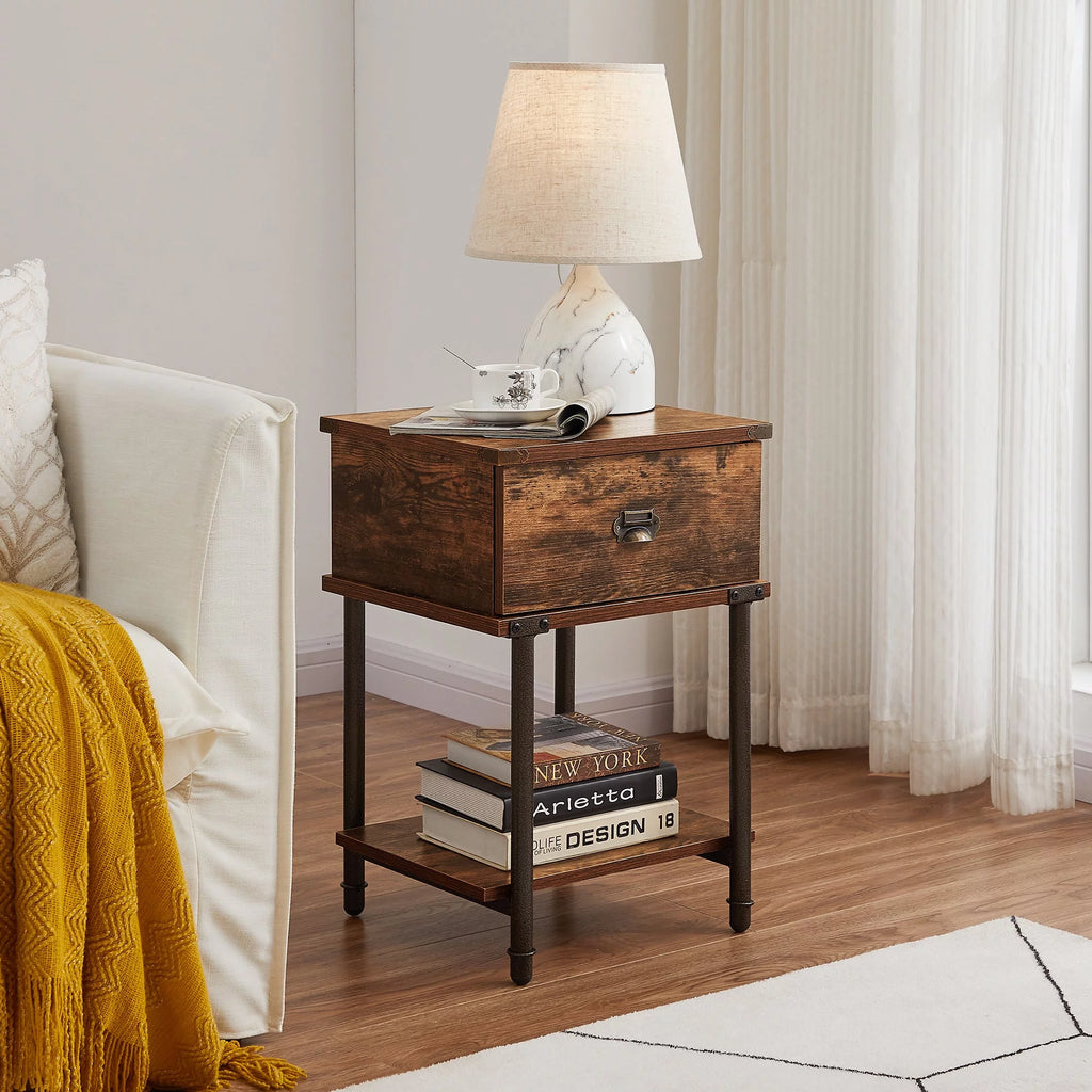 3-Piece Full Bedroom Set with Platform Bed Frame and 2 Nightstand L243