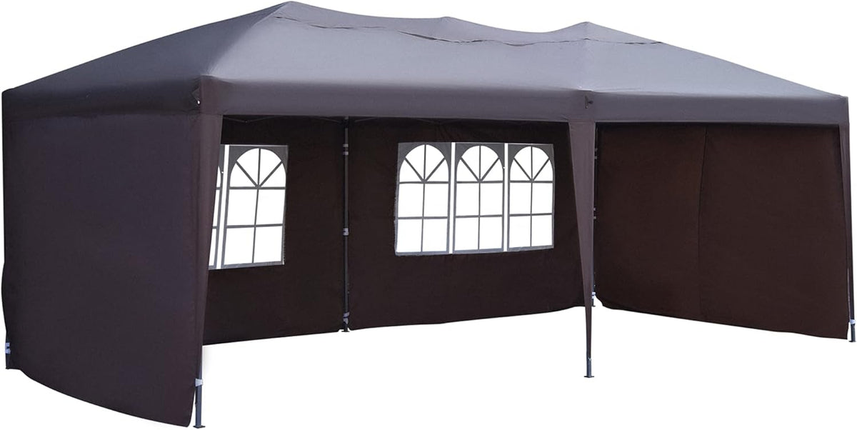 10' x 20' Pop Up Canopy with 4 Removable Sidewalls and Carry Bag, White G1411