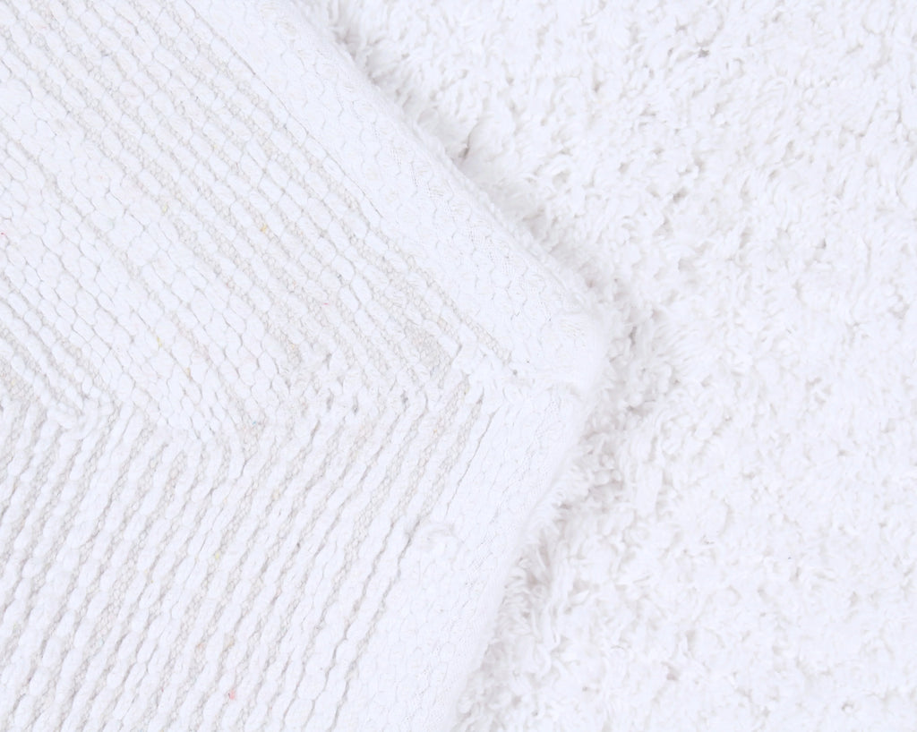 White Cotton Non-Slip 3 Piece Bath Rug Set Z7412