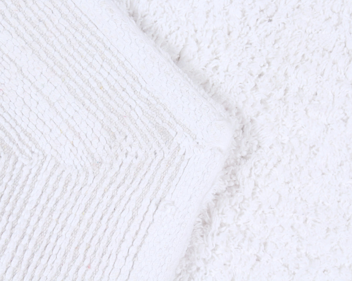 White Cotton Non-Slip 3 Piece Bath Rug Set Z7412