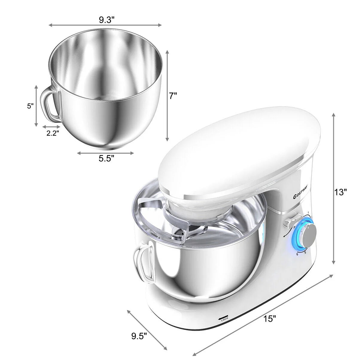 Tilt-Head Stand Mixer 7.5 Qt 6 Speed 660W Red N740