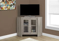 Corner TV Stand with Glass Doors, 42", Dark Taupe X3044