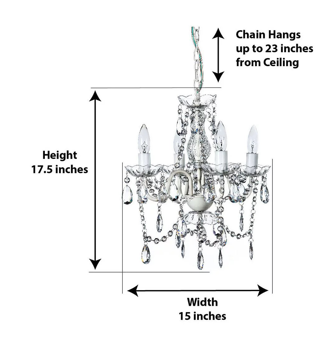 Clear 4 Light Acrylic Crystal Chandelier D2496