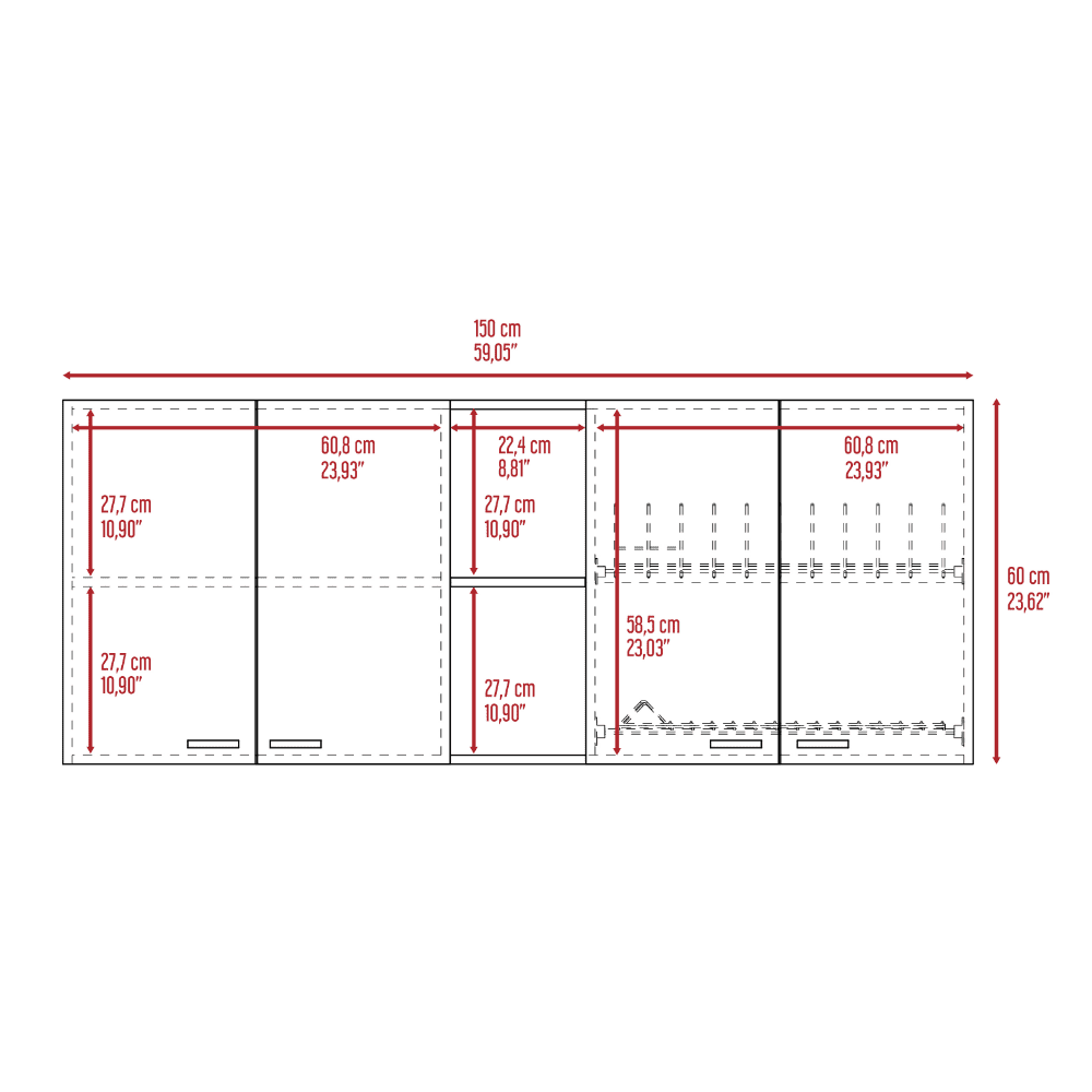 7-Shelf 4-Door 2-Piece Kitchen Set White and Light Oak E58982