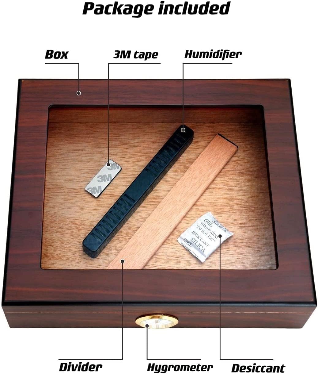 Walnut Spanish Cedar Box with Hygrometer and Humidifier, Pack of 2 C943113
