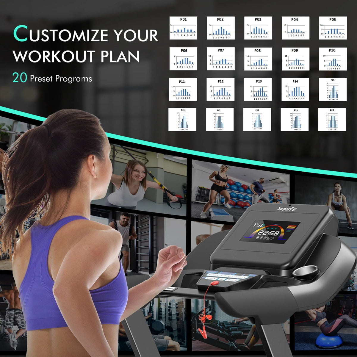 Folding Treadmill with Auto Incline LED Screen Z319930