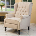 Light Beige Fabric Recliner Club Chair Q3569