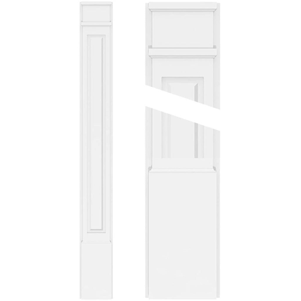 Raised Panel PVC Pilaster with Decorative Capital & Base (Pair) F605