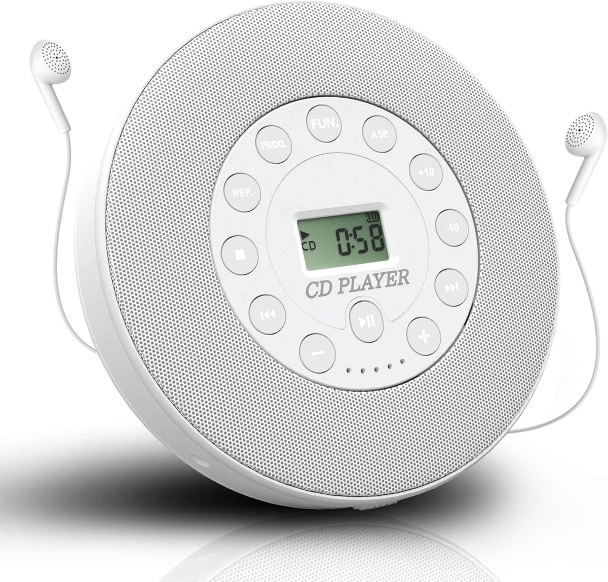 Portable CD Player with Stereo Speakers, 2000mAh Battery, White, Pack of 2 T5250