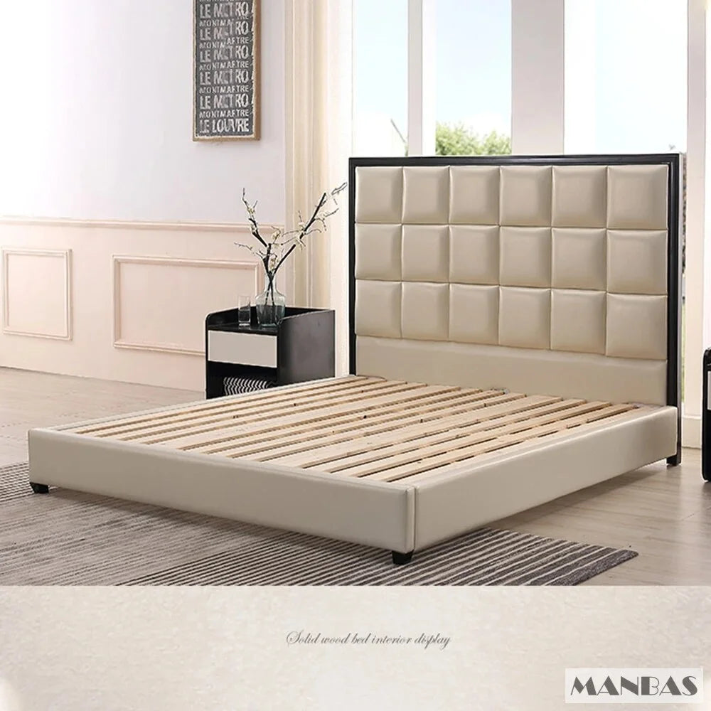 Genuine Leather Queen Size Bed Frame N32161