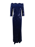 Navy Mesh Mermaid Gown M1985