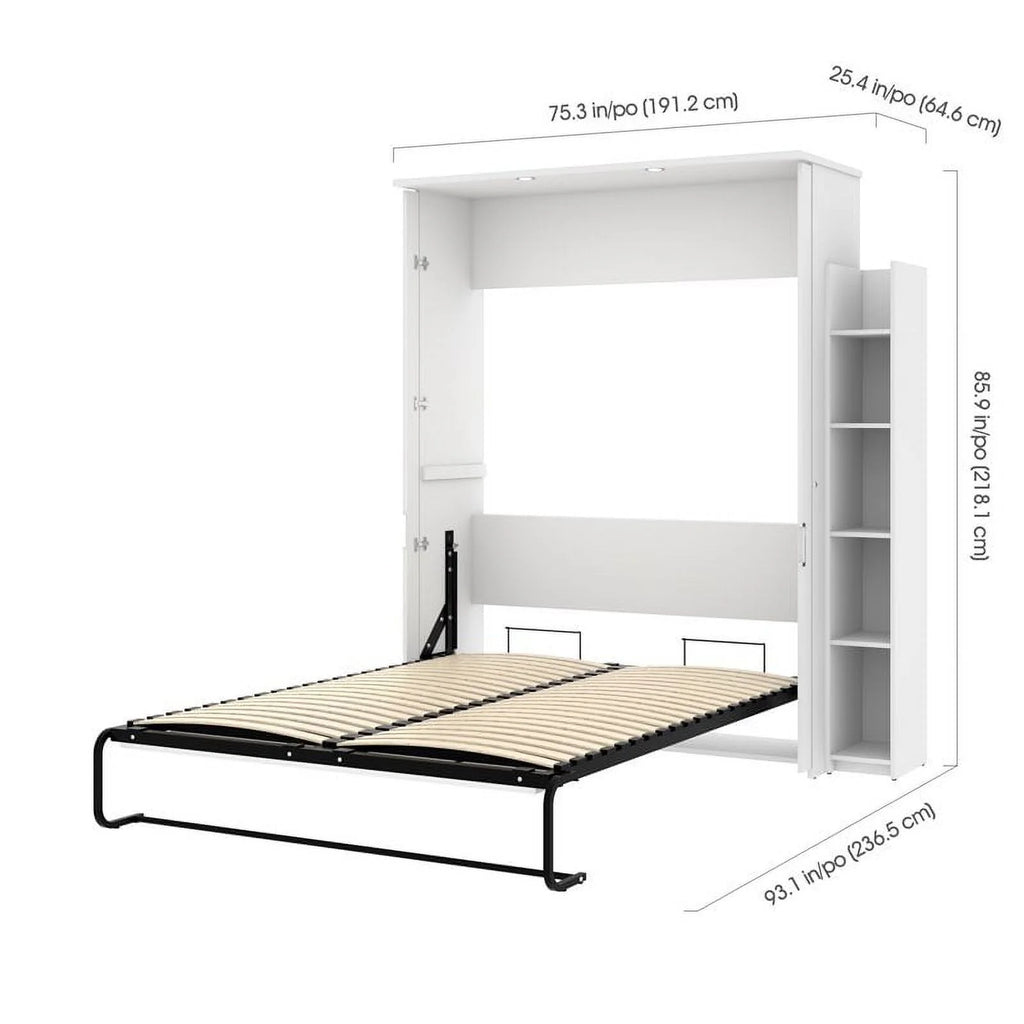 Queen Murphy Bed and Storage Unit in White K433