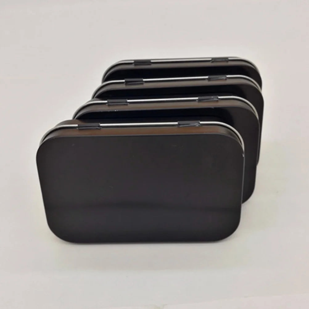 5 PCS Mini Rectangular Tin Storage Boxes with Lids Black J531