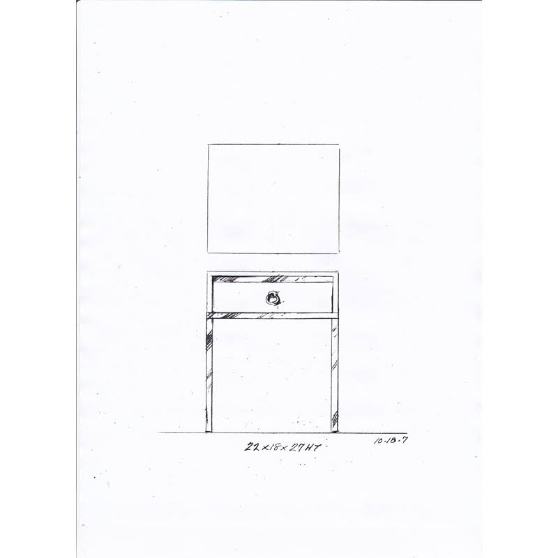 Blue & Silver End Table D7203