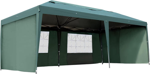 10' x 20' Pop Up Canopy with 4 Removable Sidewalls and Carry Bag, White G1411