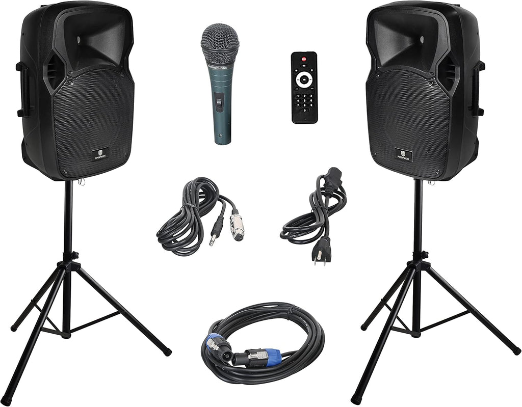 12-Inch 1000 Watts 2-Way Powered PA Speaker System with Bluetooth K45175