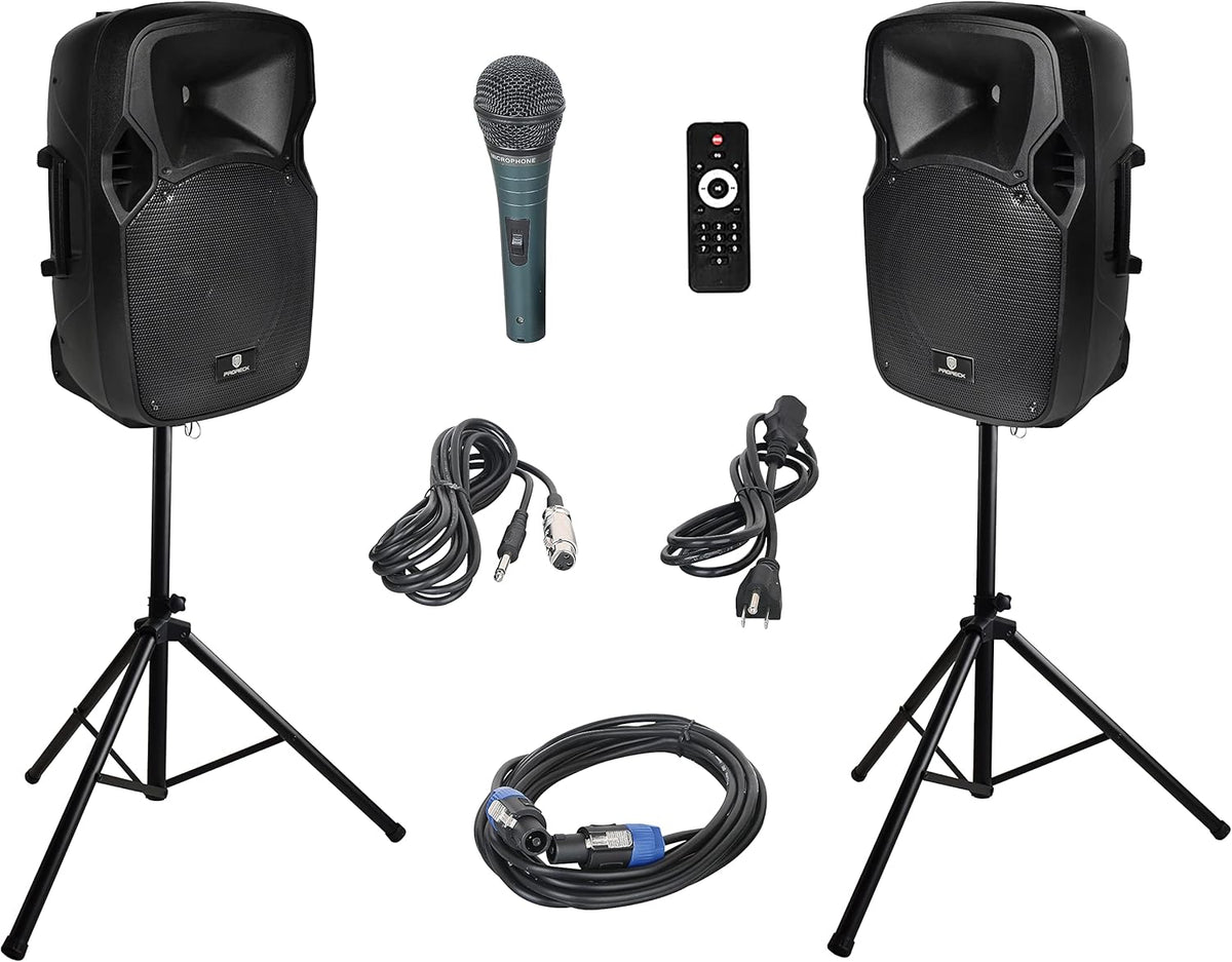 12-Inch 1000 Watts 2-Way Powered PA Speaker System with Bluetooth K45175