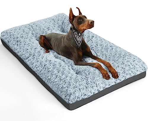 Grey Washable Plush Dog Bed, 35"x23" X48680