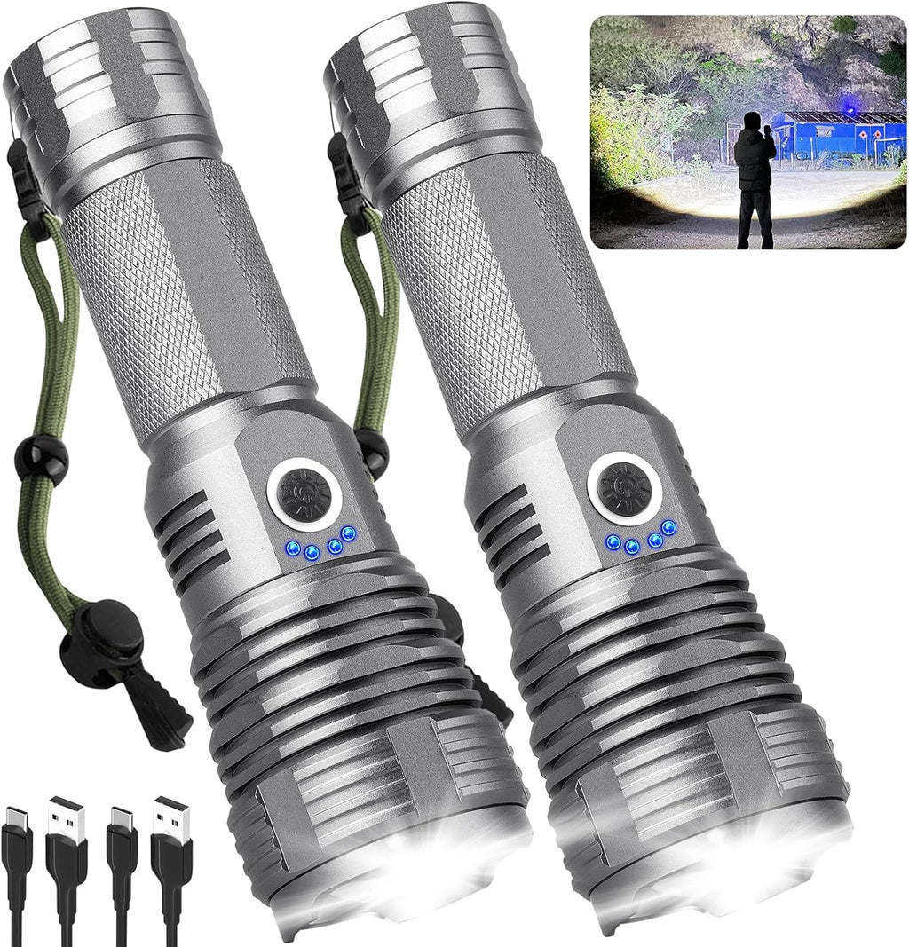 990,000 Lumens Rechargeable LED Flashlight with 5 Modes G636879