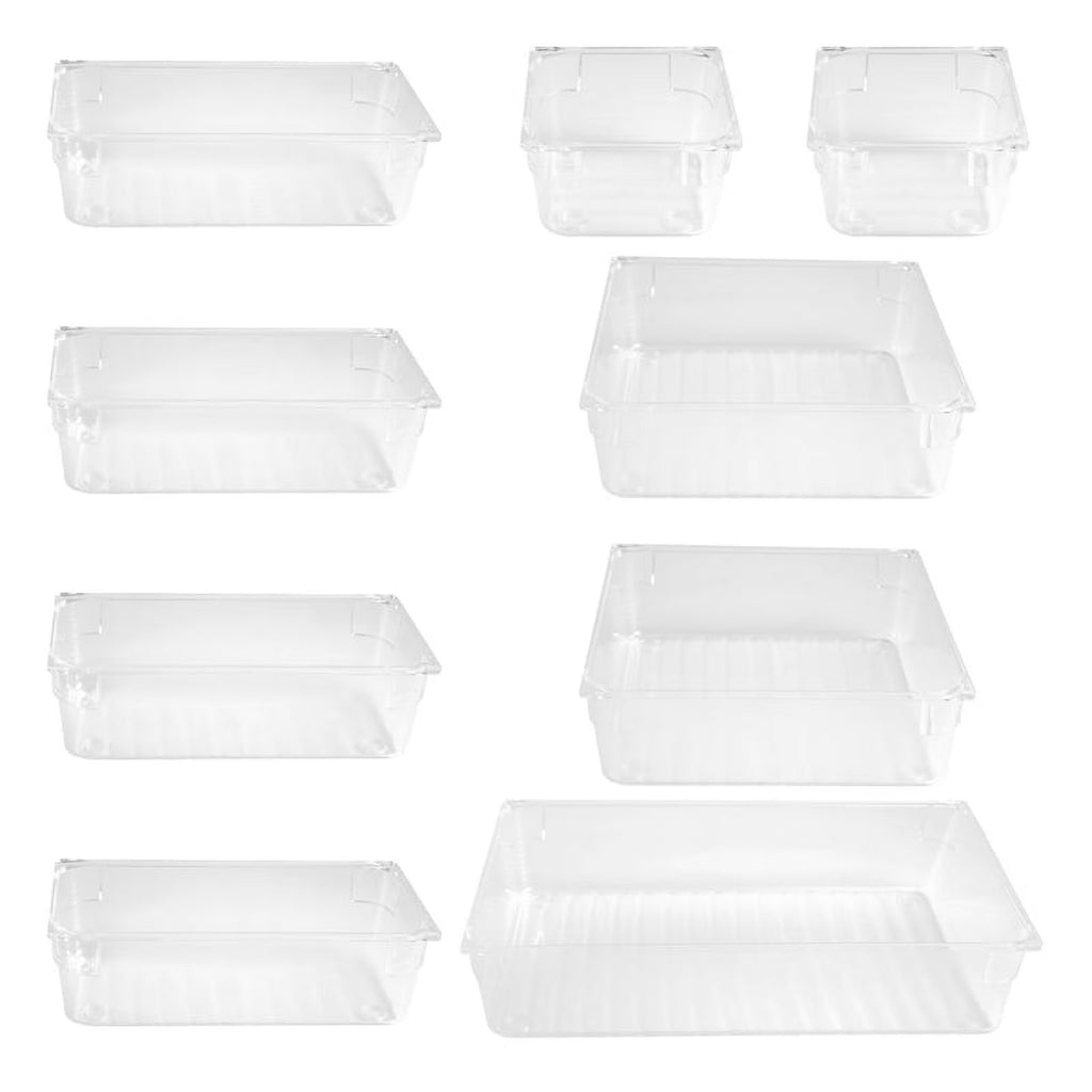 9 Pcs Clear Drawer Organizer Trays Assorted 4-Size Drawer Dividers Y1201