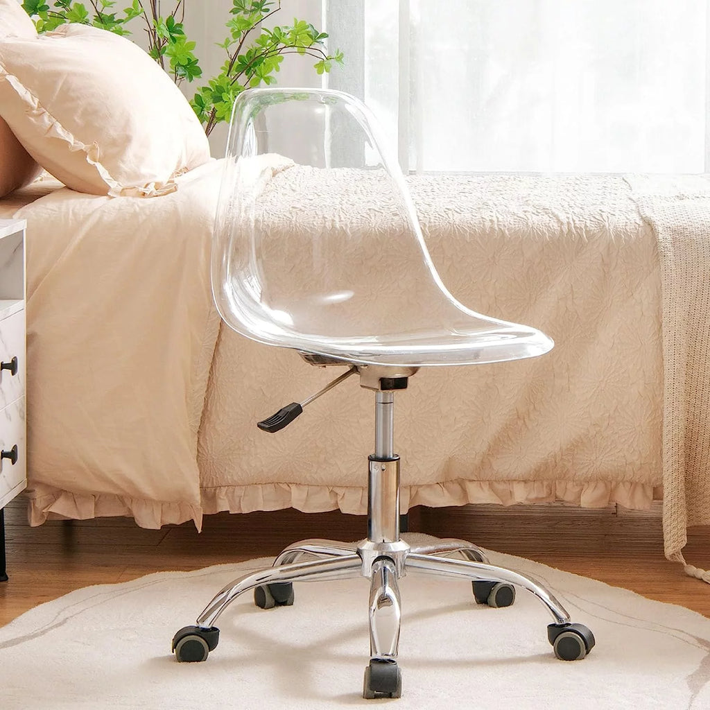 Clear Acrylic Armless Desk Chair Set of 2 K566609