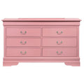 Pink 6 Drawer Double Dresser U13685