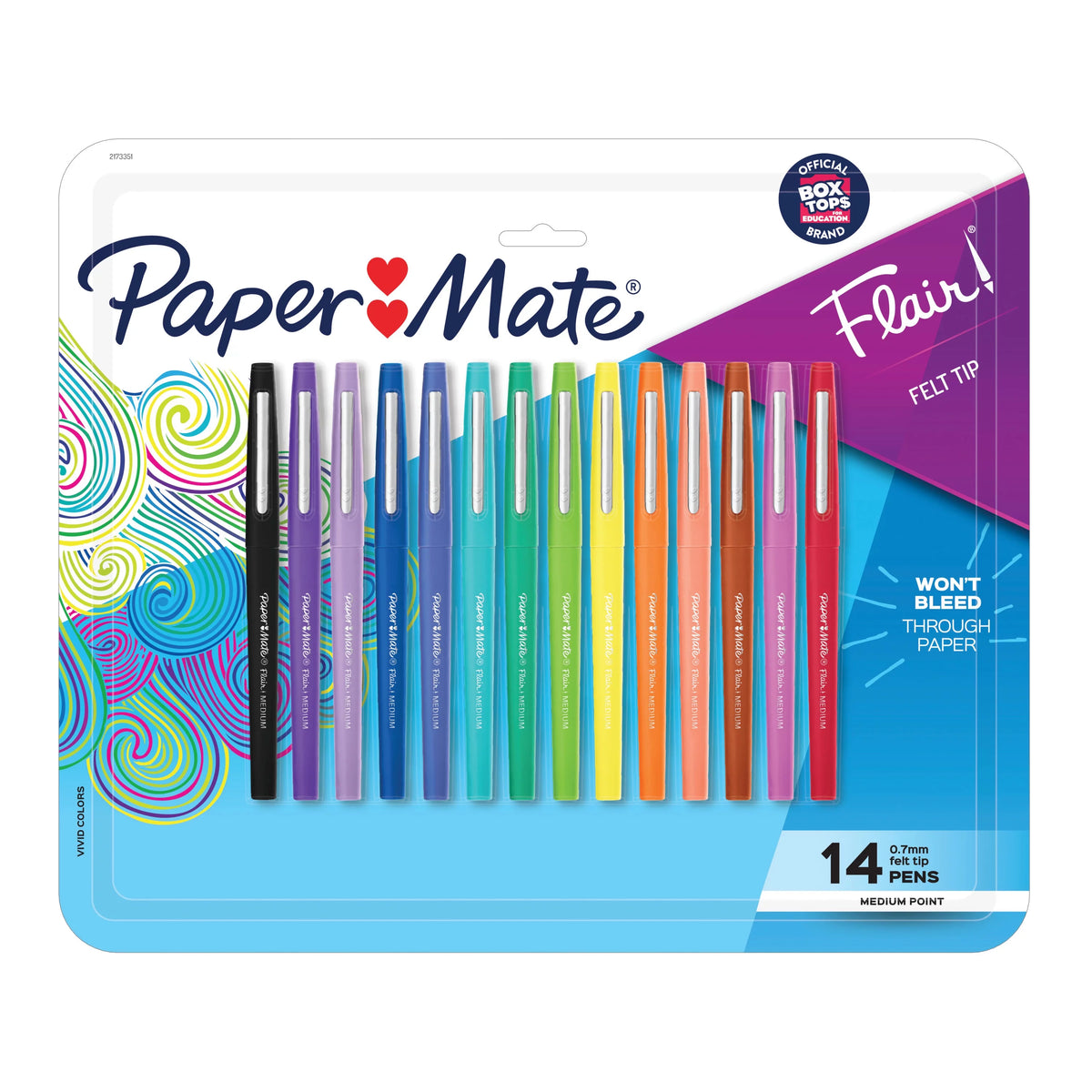Felt Tip Pens Medium Point 0.7mm Assorted Colors 14 Count F959