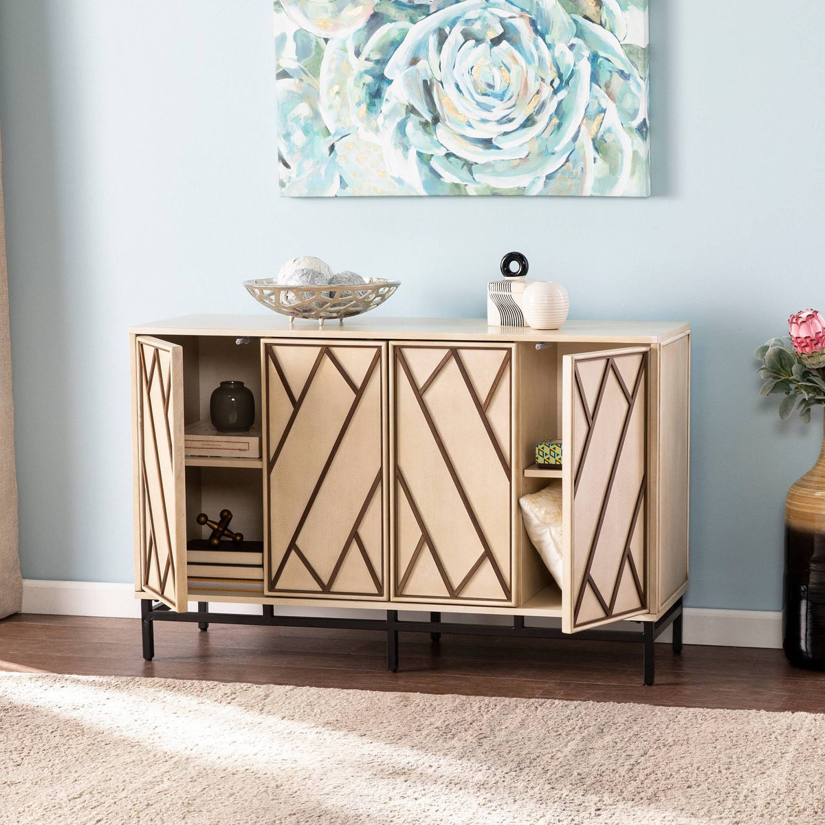 Antique Cream/Black Art Deco Buffet Y734118