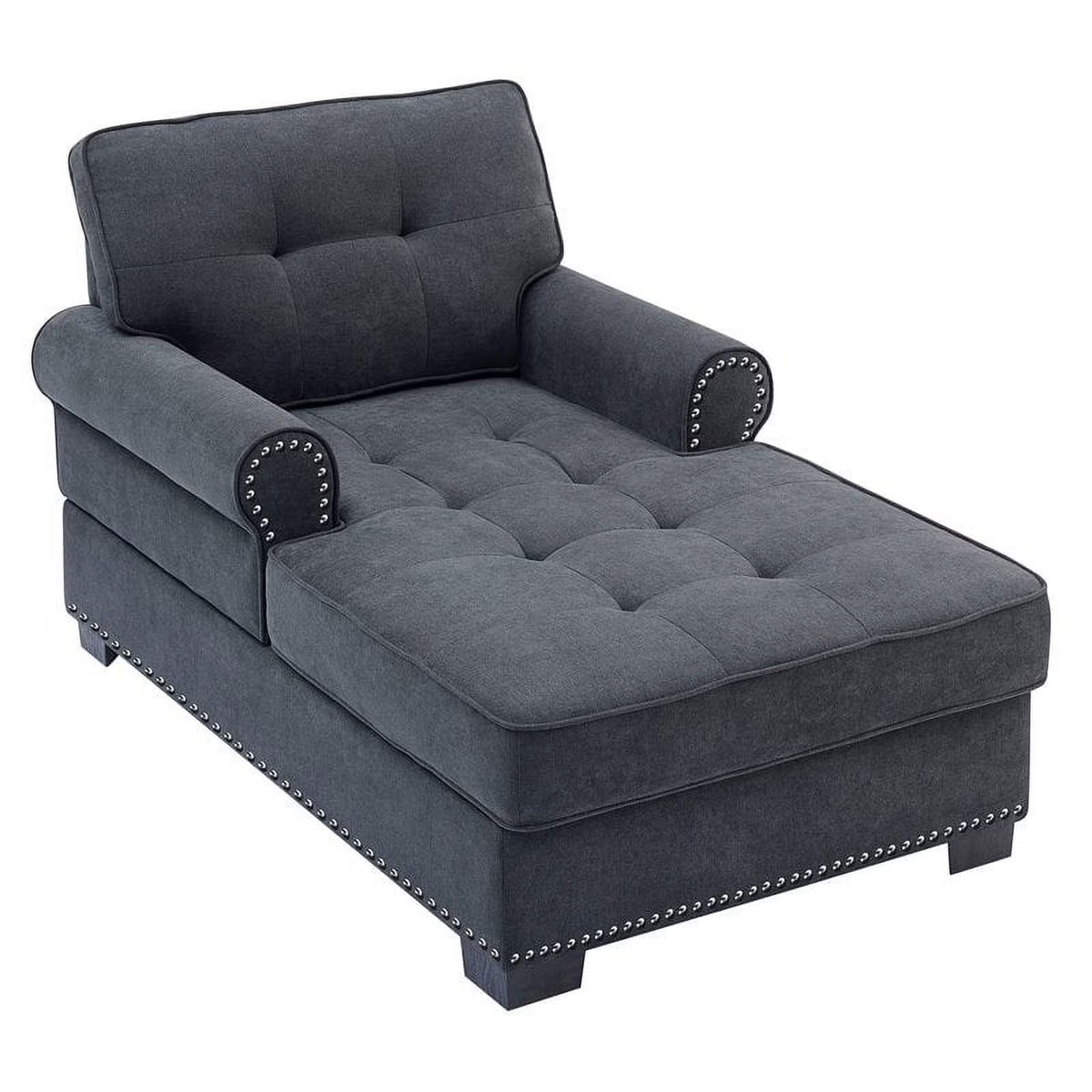 Gray Linen Fabric Indoor Chaise Lounge C539