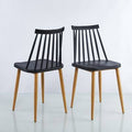 Black Solid Wood Slat Back Side Chair G6097