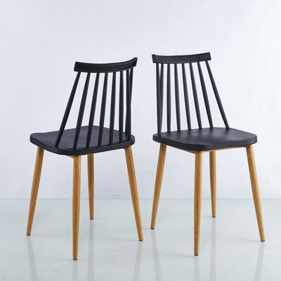 Black Solid Wood Slat Back Side Chair G6097