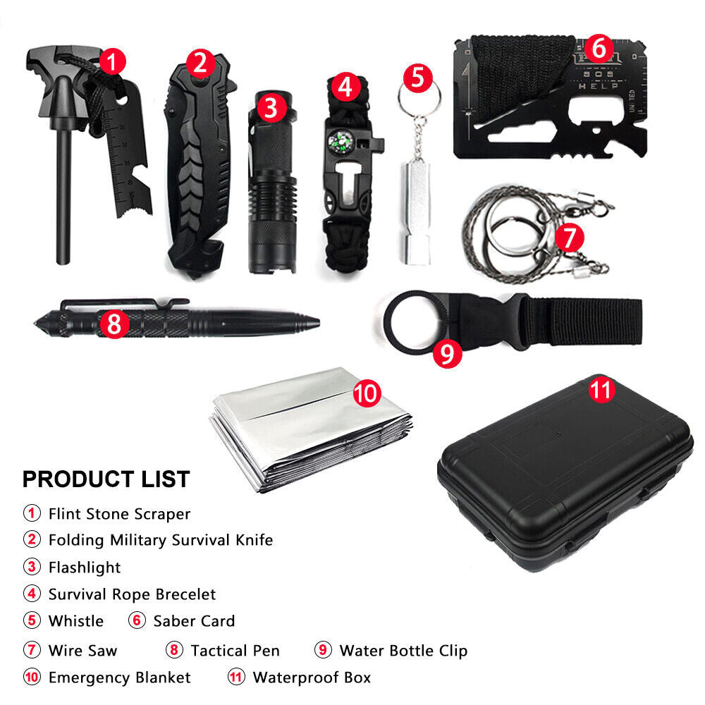 12-in-1 Survival Kit Outdoor Camping Gear I166
