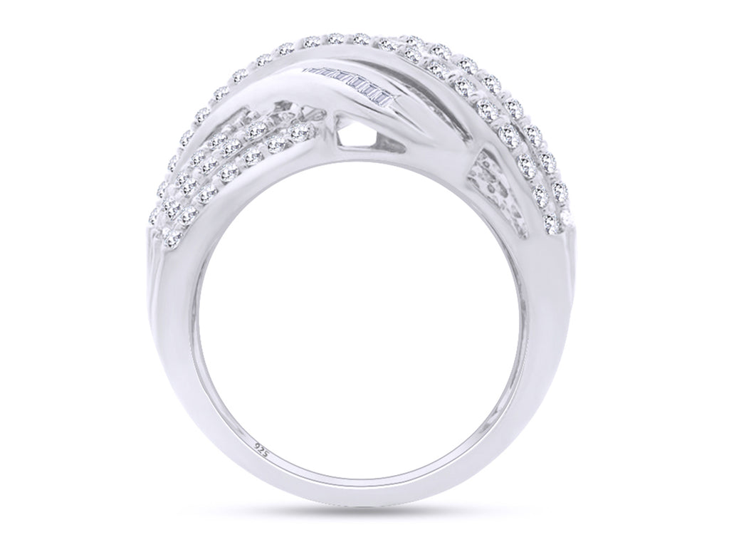14K Gold Over Sterling Silver Multi-Row Engagement Ring N91366