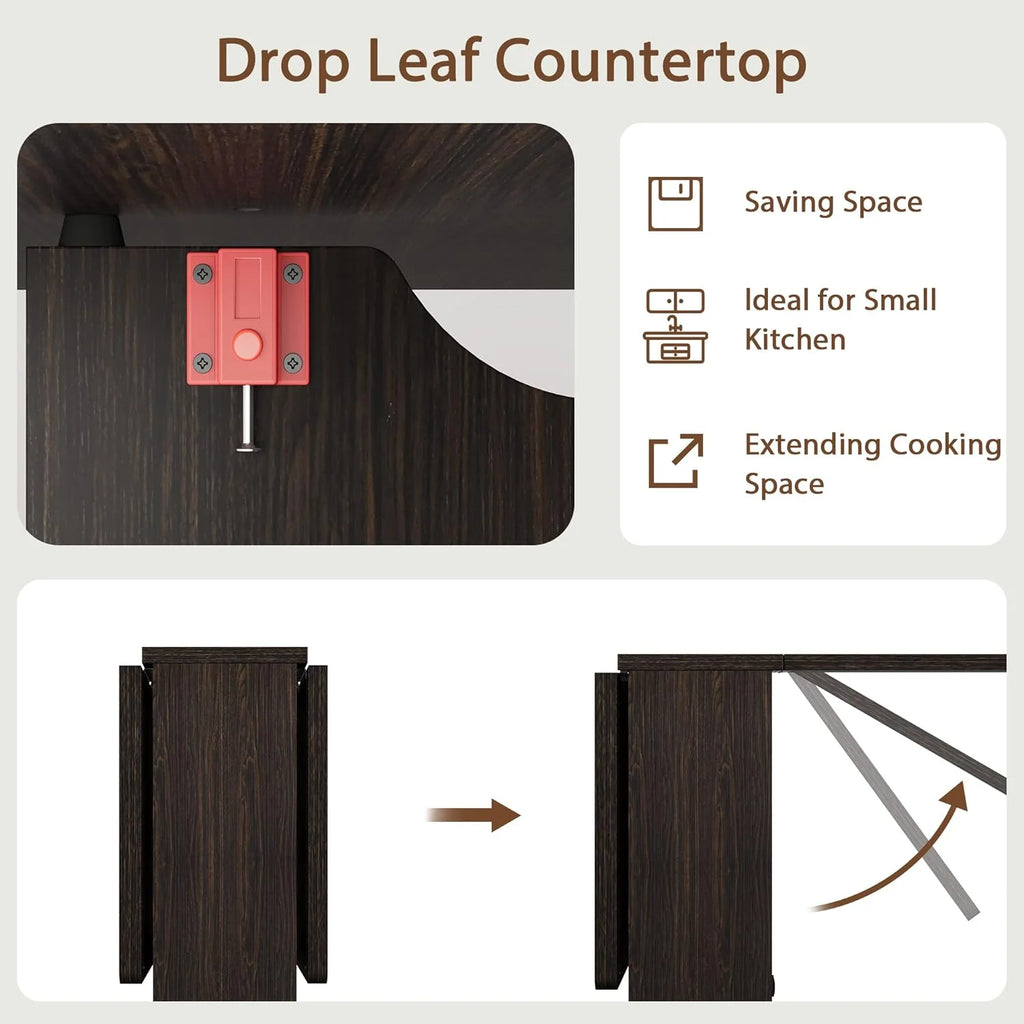 Space Saving Folding Dining Table with 2 Tier X327