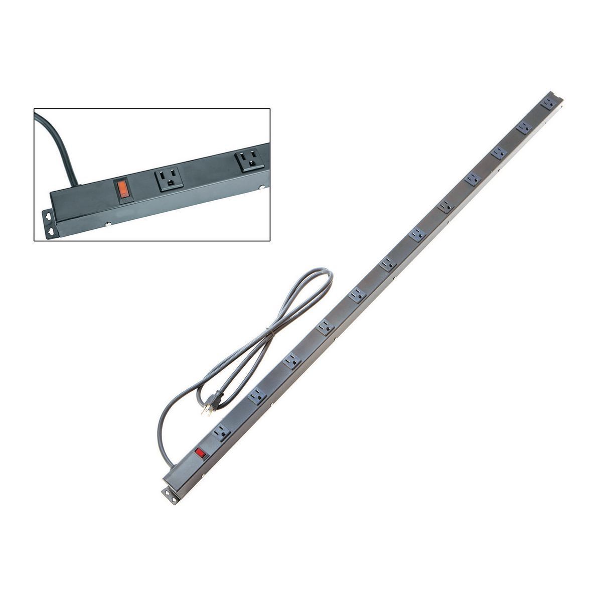 12-Outlet 4 ft. Metal Power Strip Y863918