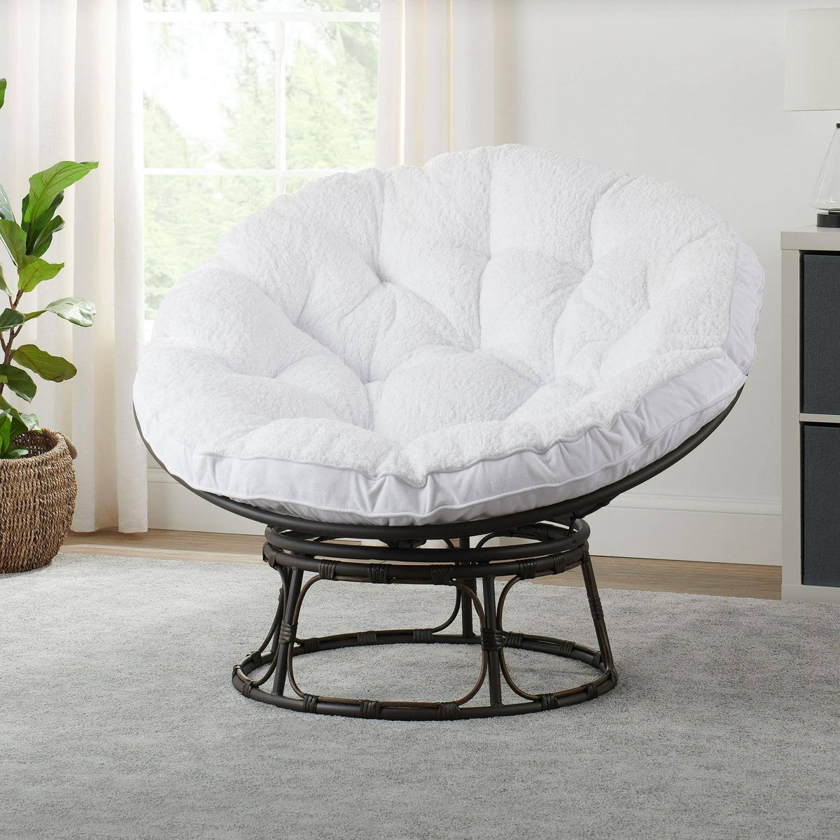 Navy Fabric Papasan Chair P429383