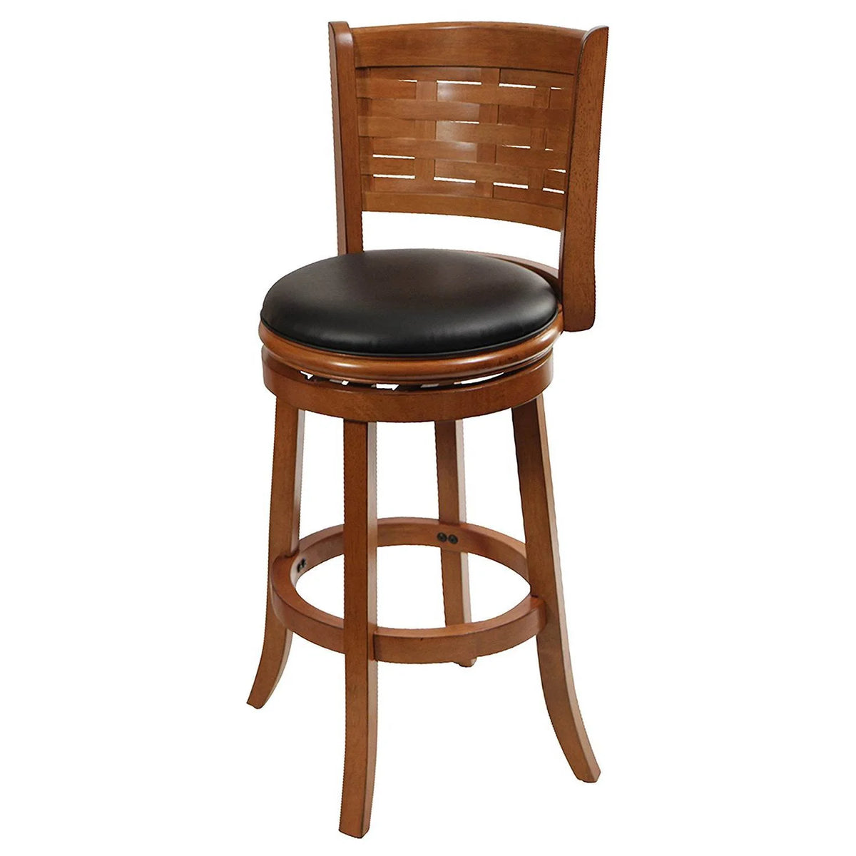 29" Countertop Faux Leather Hardwood Swivel Bar Stool T86385