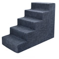 Dark Gray Linen 5-Step Pet Stairs with Foam O6744