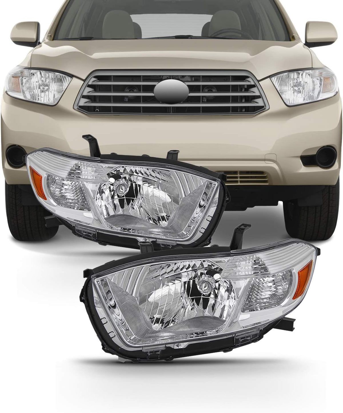 Headlights Pair Driver Left Passenger Right Side Replacement P70923