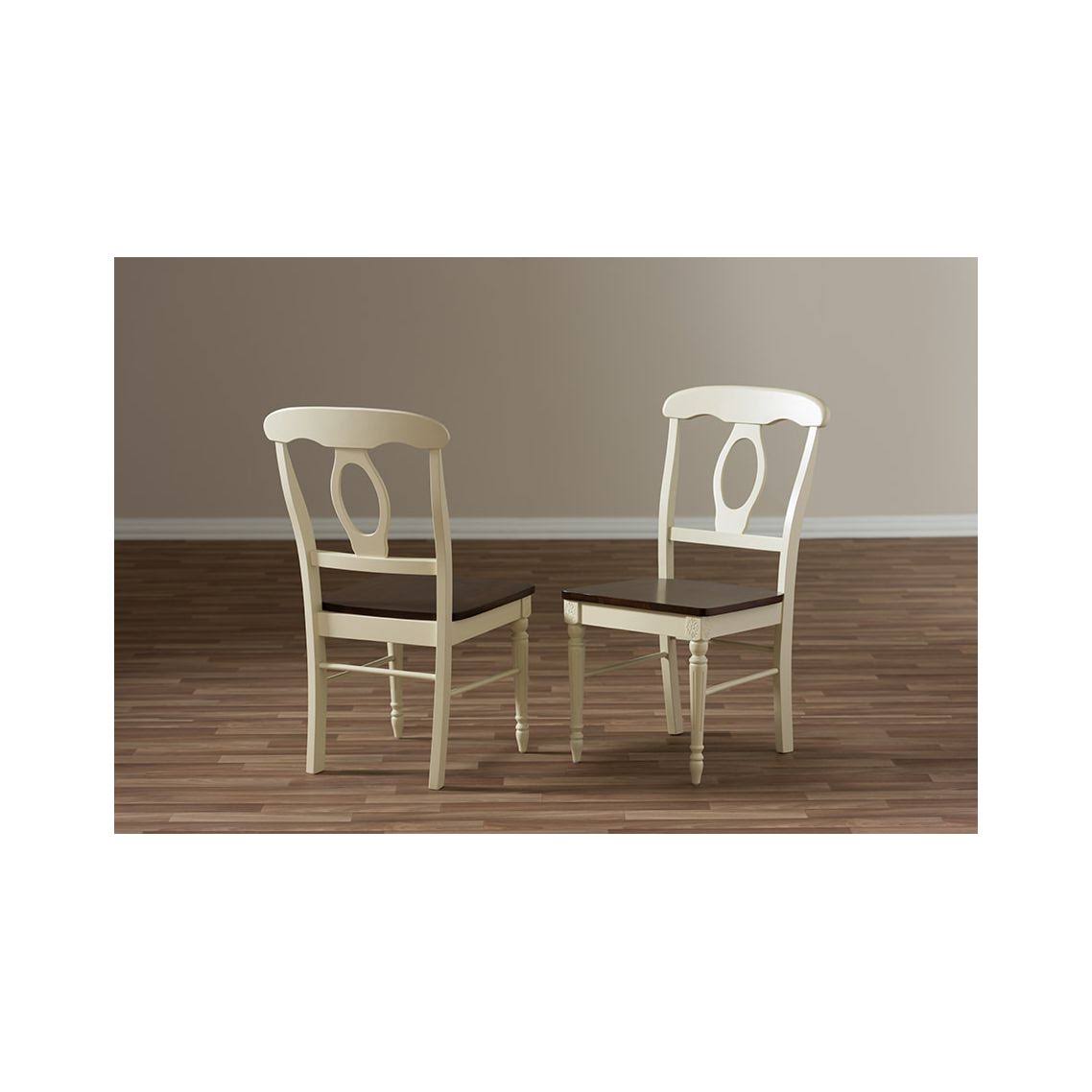 French Country Cherry Brown Wood Dining Chair (Set of 2) B833067