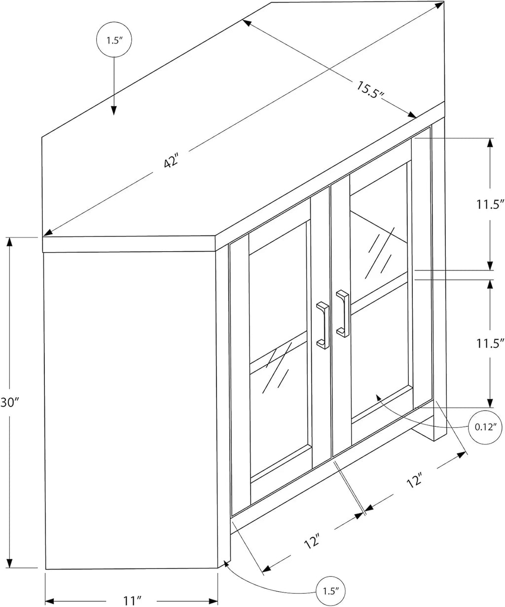 Corner TV Stand with Glass Doors, 42", Dark Taupe X3044
