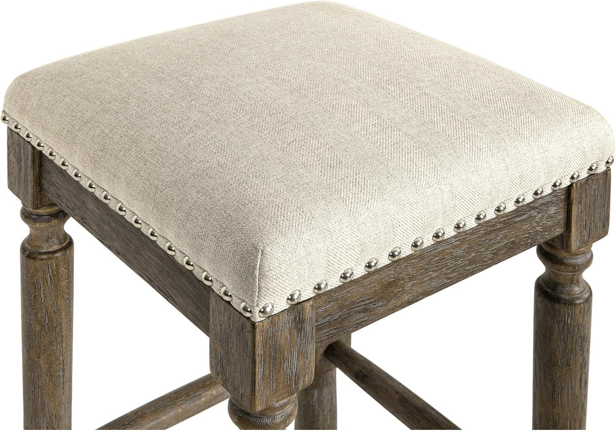 Taupe Barstool 26 Inch Seat Height Set of 1 X893913