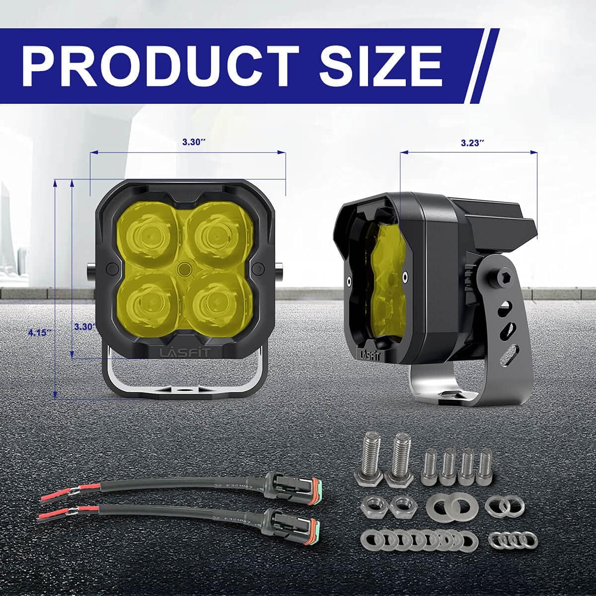 Amber 2PCS 36W Spot LED Pods H4453