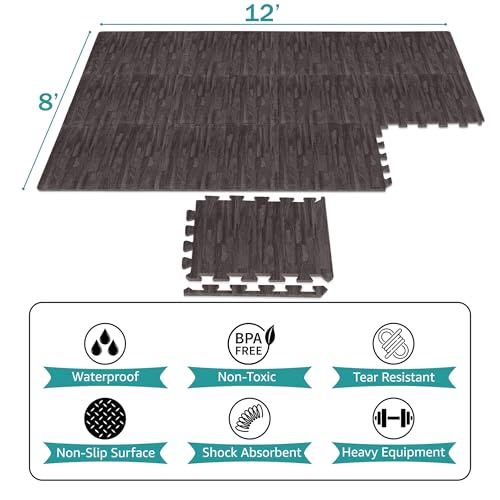 Wood Grain EVA Interlocking Floor Mats with Borders G95471