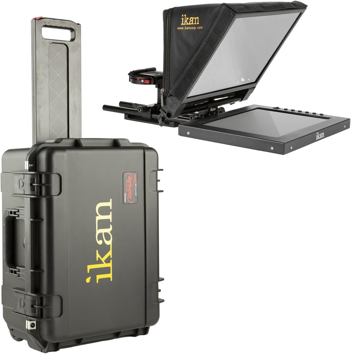 12-inch Portable Teleprompter Kit with Rolling Case, Black K973166