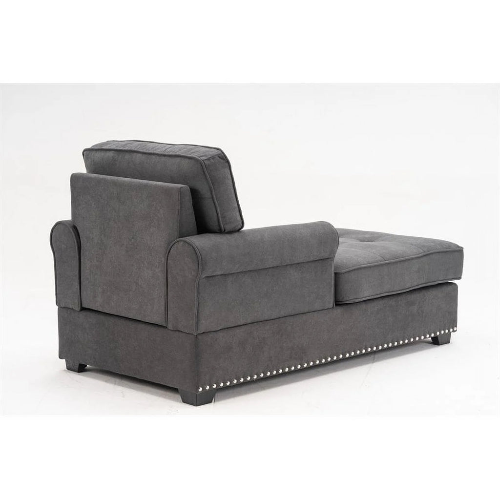 Gray Linen Fabric Indoor Chaise Lounge C539