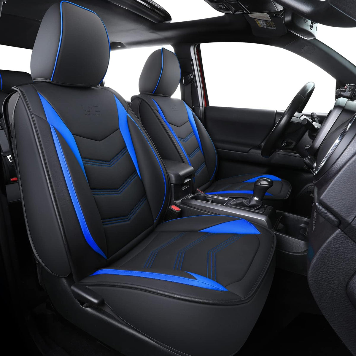 Black Waterproof Faux Leather Full Set Seat Covers U184979