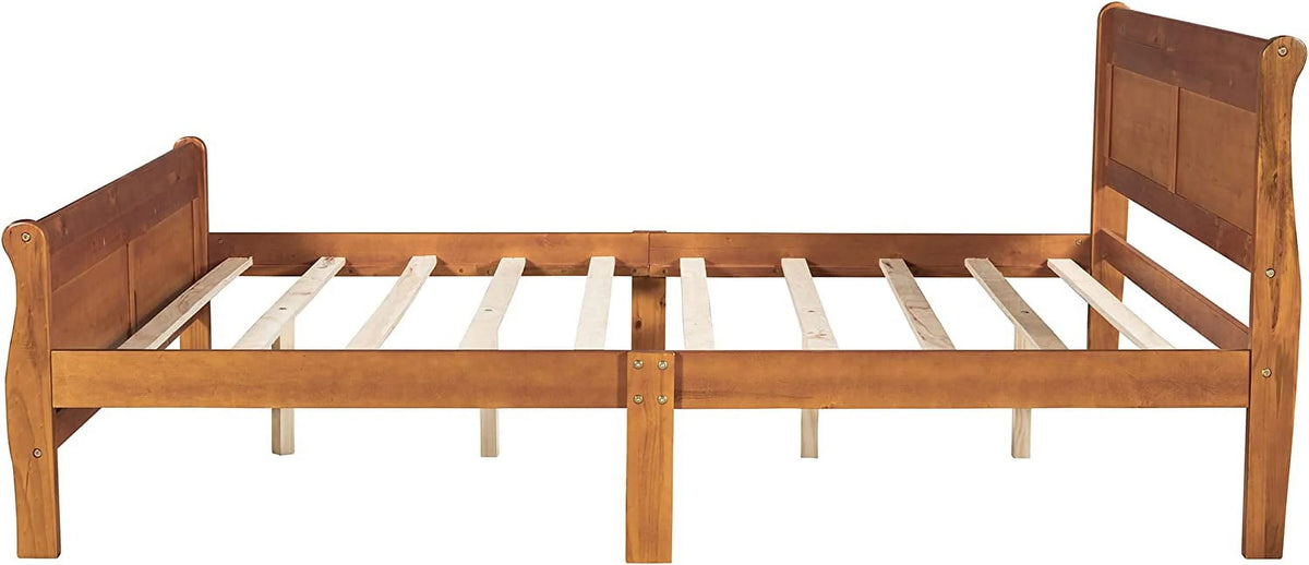 Queen Size Wood Platform Bed Frame with Headboard H459529